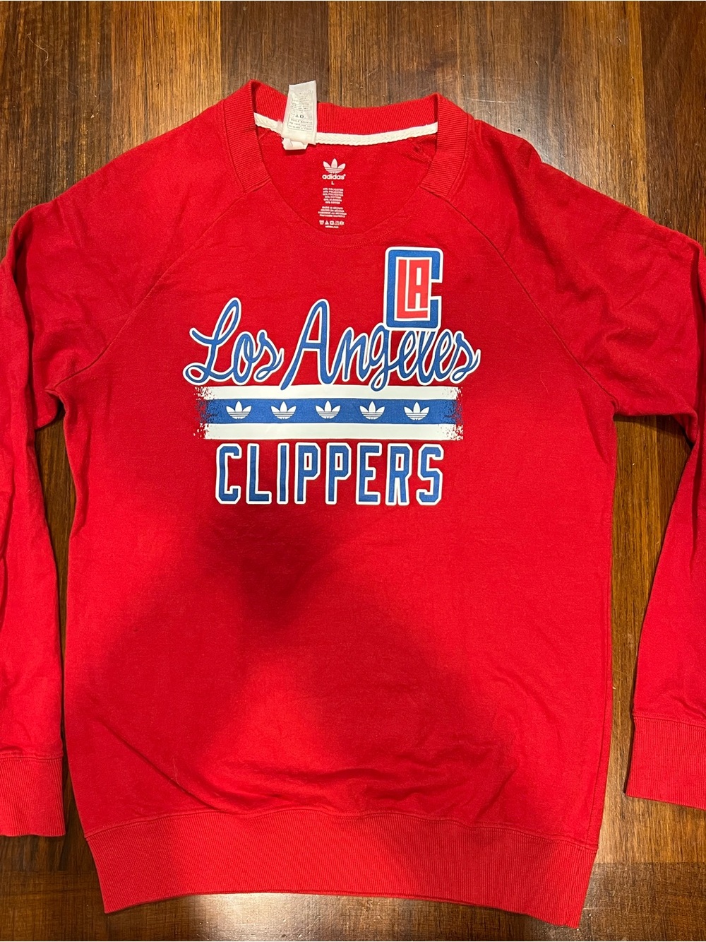 Adidas  Los Angeles Clippers Crewneck Sweatshirt Red with Blue & White Accents